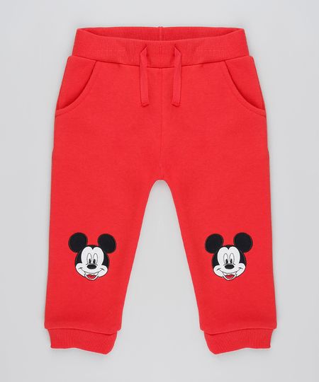 Calca-Infantil-Mickey-com-Bordado-em-Moletom-Felpado--Vermelha-9839860-Vermelho_1