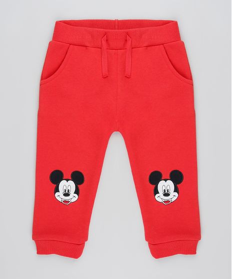 Calca-Infantil-Mickey-com-Bordado-em-Moletom-Felpado--Vermelha-9839860-Vermelho_1