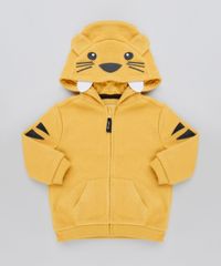 Blusao-Infantil-Tigre-em-Fleece-com-Capuz-e-Bolsos-Amarelo-9803301-Amarelo_1