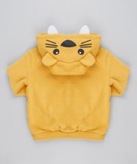 Blusao-Infantil-Tigre-em-Fleece-com-Capuz-e-Bolsos-Amarelo-9803301-Amarelo_2