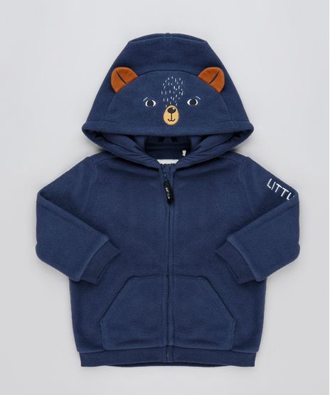 Blusao-Infantil-Urso-em-Fleece-com-Capuz-e-Bolsos-Azul-Marinho-9803309-Azul_Marinho_1