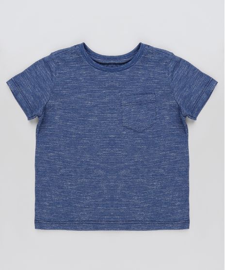 Camiseta-Infantil-Basica-Mescla-com-Bolso-Manga-Curta-Azul-Marinho-9936071-Azul_Marinho_1