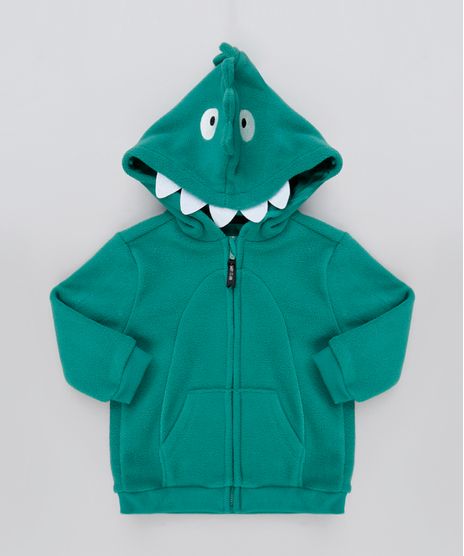 Blusao-Infantil-Jacare-em-Fleece-com-Capuz-e-Bolsos-Verde-Escuro-9803308-Verde_Escuro_1