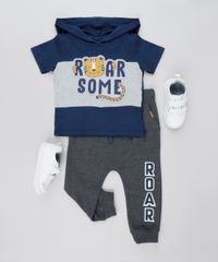 Calca-Infantil-em-Moletom-Felpado-com-Estampa-e-Bolsos-Chumbo-9356521-Chumbo_3