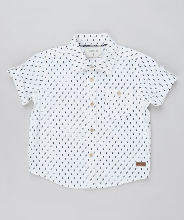 Camisa Infantil Estampada de Raios Manga Curta Branca 1