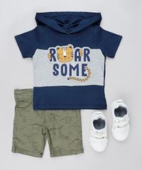 Bermuda-de-Sarja-Infantil-Reta-Estampada-de-Dinossauros-com-Bolsos-Verde-Militar-9941914-Verde_Militar_3