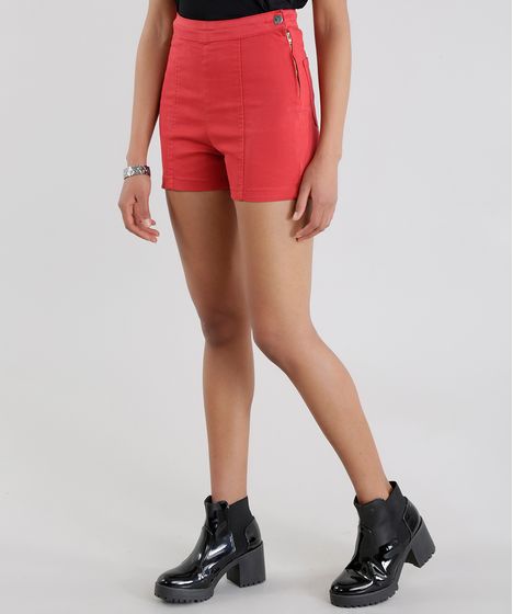 short hot pants vermelho