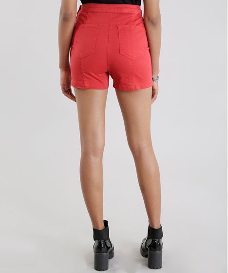 short hot pants vermelho