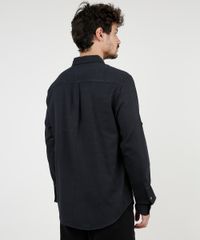 Camisa-Masculina-Tradicional-Mescla-com-Bolsos-Manga-Longa-Preta-9813192-Preto_2