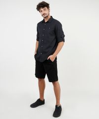 Camisa-Masculina-Tradicional-Mescla-com-Bolsos-Manga-Longa-Preta-9813192-Preto_3
