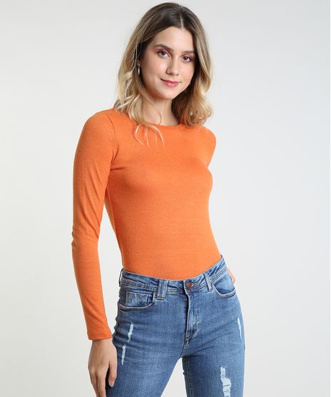 Sueter-Feminino-Basico-em-Trico-Decote-Redondo-Laranja-9780351-Laranja_1