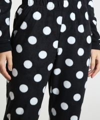 Pijama-Feminino-Estampado-de-Poa-em-Fleece-Manga-Longa-Preto-9836377-Preto_4