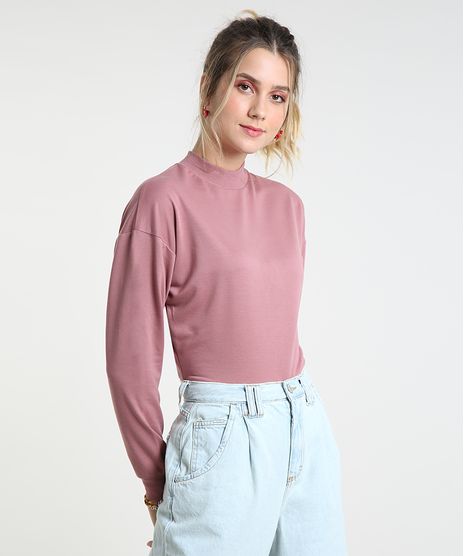 Sueter-Feminino-Basico-Cropped-em-Trico-Decote-Redondo-Rose-9804895-Rose_1