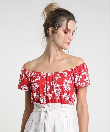 Blusa-Feminina-Ciganinha-Estampada-Floral-Manga-Curta-Vermelha-9940391-Vermelho_1