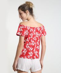 Blusa-Feminina-Ciganinha-Estampada-Floral-Manga-Curta-Vermelha-9940391-Vermelho_2