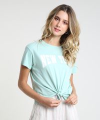 Blusa-Feminina--New-York--com-No-Manga-Curta-Decote-Redondo-Verde-Claro-9432241-Verde_Claro_1