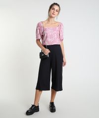 Calca-Feminina-Pantacourt-Cintura-Alta-Canelada-Preta-9929658-Preto_3
