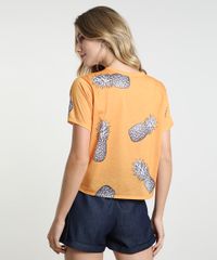 Blusa-Feminina-Estampada-de-Abacaxi-Manga-Curta-Decote-Redondo-Amarela-9937065-Amarelo_2