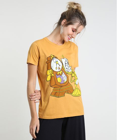 Blusa-Feminina-Bela-e-a-Fera-Manga-Curta-Decote-Redondo-Mostarda-9904194-Mostarda_1