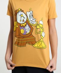 Blusa-Feminina-Bela-e-a-Fera-Manga-Curta-Decote-Redondo-Mostarda-9904194-Mostarda_4