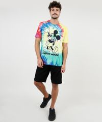 Camiseta-Masculina-Mickey-Estampada-Tie-Dye-Manga-Curta-Gola-Careca-Amarela-9722854-Amarelo_3