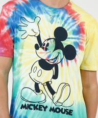 Camiseta-Masculina-Mickey-Estampada-Tie-Dye-Manga-Curta-Gola-Careca-Amarela-9722854-Amarelo_4