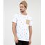 Camiseta-Masculina-Estampada-com-Bolso-em-Suede-Manga-Curta-Gola-Careca-Branca-9756433-Branco_1