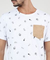 Camiseta-Masculina-Estampada-com-Bolso-em-Suede-Manga-Curta-Gola-Careca-Branca-9756433-Branco_4