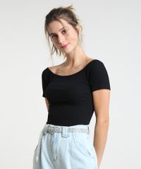 Blusa-Feminina-Basica-Ombro-a-Ombro-Canelada-Manga-Curta--Preta-9267958-Preto_1