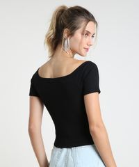 Blusa-Feminina-Basica-Ombro-a-Ombro-Canelada-Manga-Curta--Preta-9267958-Preto_2