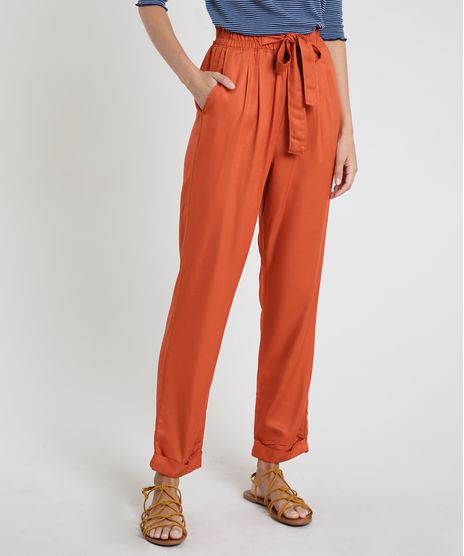 Calca-Feminina-Clochard-Cintura-Alta-com-Faixa-para-Amarrar-Cobre-9856882-Cobre_1