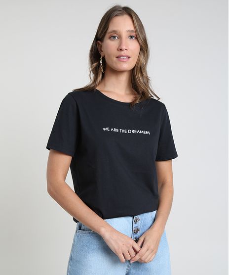 Blusa-Feminina--We-Are-the-Dreamers--Manga-Curta-Decote-Redondo-Preta-9836945-Preto_1