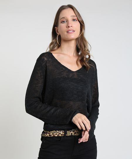 Sueter-Feminino-Amplo-em-Trico-Flame-Decote-V-Preto-9806261-Preto_1