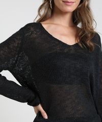 Sueter-Feminino-Amplo-em-Trico-Flame-Decote-V-Preto-9806261-Preto_4