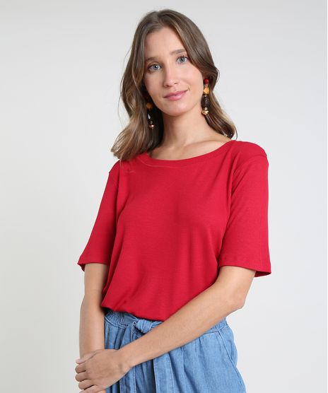 Blusa-Feminina-Basica-Canelada-Manga-Curta-Decote-Redondo-Vermelha-9768764-Vermelho_1_1