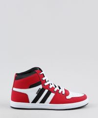 Tenis-Masculino-Ollie-Cano-Alto-com-Recortes-Vermelho-9924395-Vermelho_2