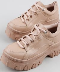 Tenis-Feminino-Oneself-Sneaker-Chunky-com-Recortes-Bege-Escuro-9942434-Bege_Escuro_3