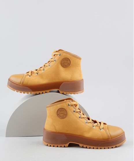 Bota-Coturno-Feminina-Moleca-Cano-Curto-em-Suede-com-Ziper-Tratorada-Caramelo-9936668-Caramelo_1