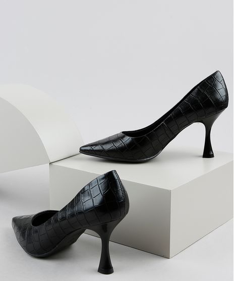 Scarpin-Feminino-Oneself-Texturizado-Croco-Bico-Fino-Salto-Taca-Medio-Preto-9942934-Preto_1