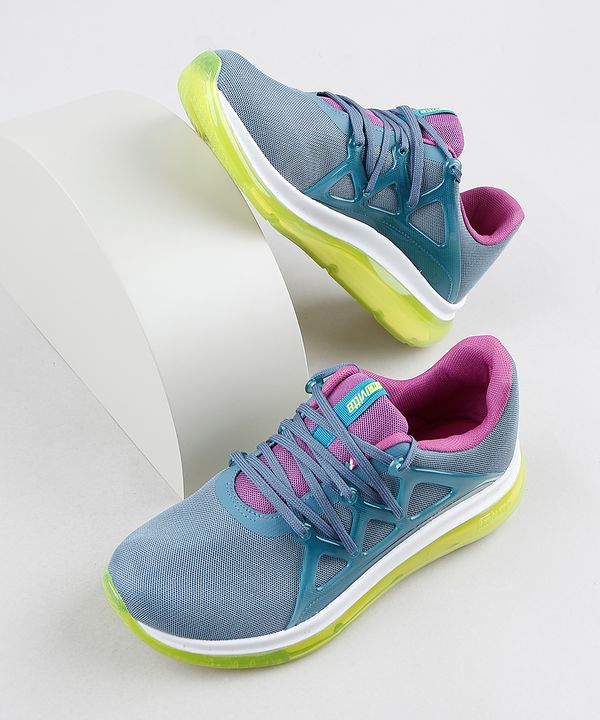 Tênis Feminino Actvitta Knit Esportivo com Solado Translúcido Azul 36