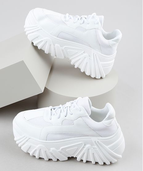 Tenis-Feminino-Oneself-Chunky-Plataforma-com-Recortes-Branco-9943079-Branco_1