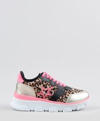 Tenis-Feminino-Oneself-Sneaker-Chunky-Estampado-Animal-Print-Onca-com-Recortes--Bege-9943066-Bege_2