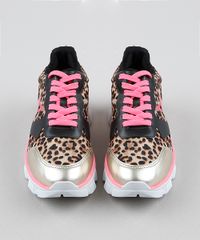 Tenis-Feminino-Oneself-Sneaker-Chunky-Estampado-Animal-Print-Onca-com-Recortes--Bege-9943066-Bege_5