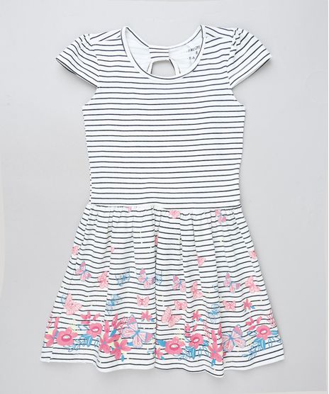 Vestido-Infantil-Listrado-com-Borboletas-Manga-Curta-Off-White-9915650-Off_White_1