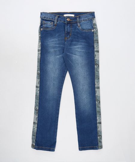 Calca-Jeans-Infantil-com-Faixa-Camuflada-e-Bolsos-Azul-Escuro-9886335-Azul_Escuro_1 Calca-Jeans-Infantil-com-Faixa-Camuflada-e-Bolsos-Azul-Escuro-9886335-Azul_Escuro_1