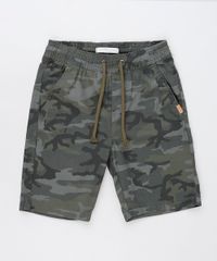 Bermuda-de-Sarja-Infantil-Estampada-Camuflada-com-Bolsos-Verde-Escuro-9943492-Verde_Escuro_1