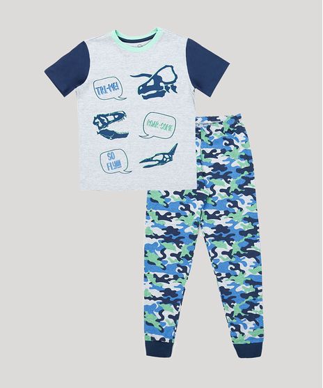 Pijama-Infantil-Dinossauro-Manga-Curta-Cinza-Mescla-9879630-Cinza_Mescla_1