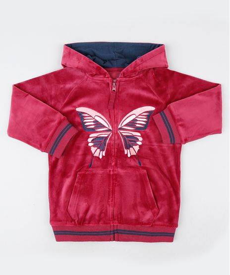 Blusao-Infantil-Borboleta-em-Plush-com-Capuz-e-Bolso-Vinho-9797556-Vinho_1