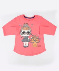Blusa-Infantil-LOL-Surprise-com-Glitter-Manga-Longa--Coral-9923625-Coral_1