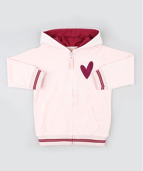 Blusao-Infantil-Coracao-Plush-com-Capuz-e-Bolso-Rosa-Claro-9797558-Rosa_Claro_1